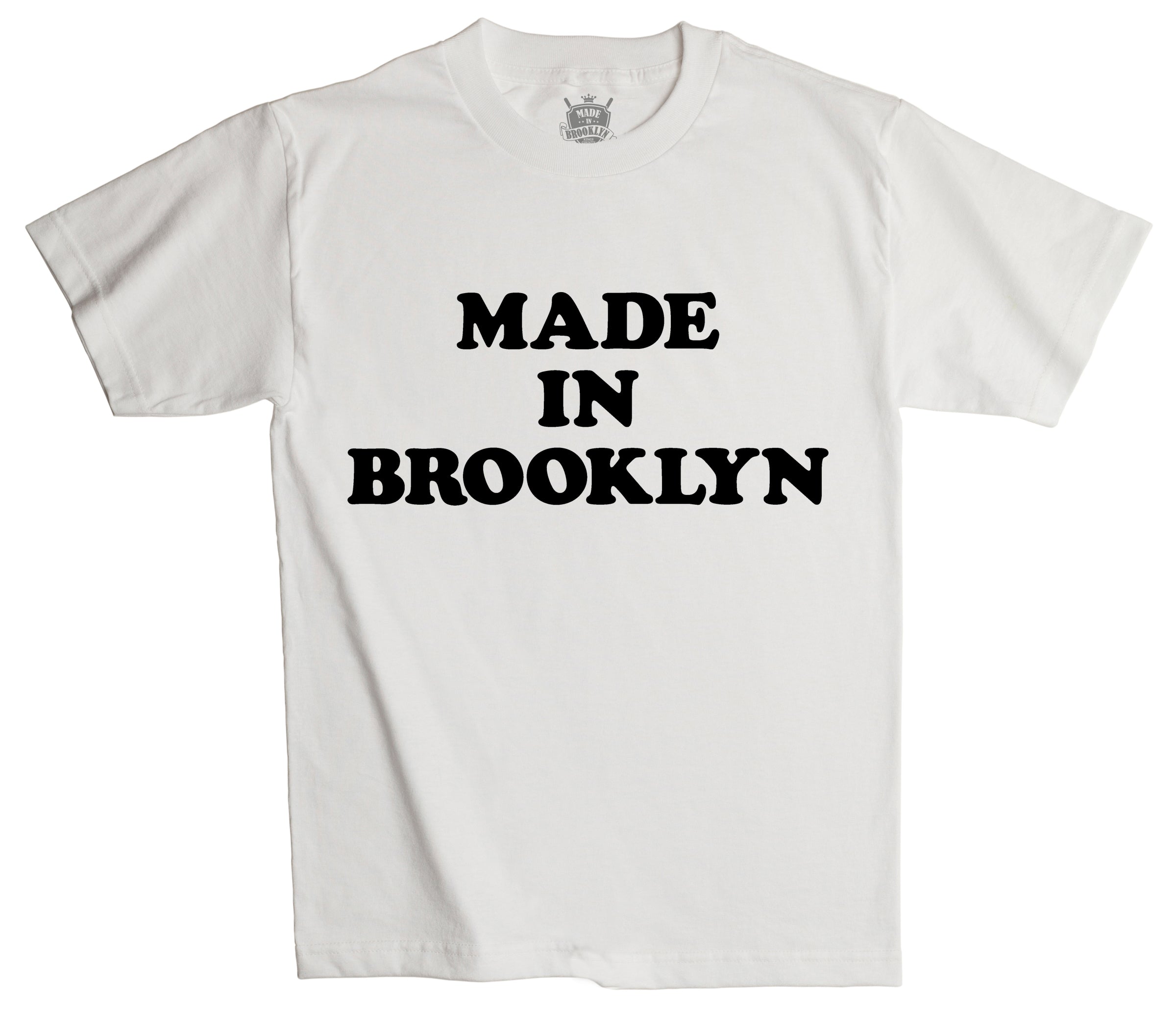 MADE IN BROOKLYN Old School Puff Letter Tee (white/black)